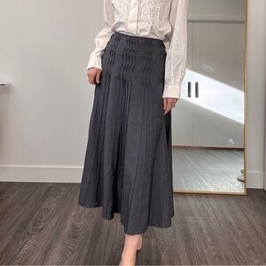 Sandwich Dark Grey Texuted A-Line mid Skirt 42